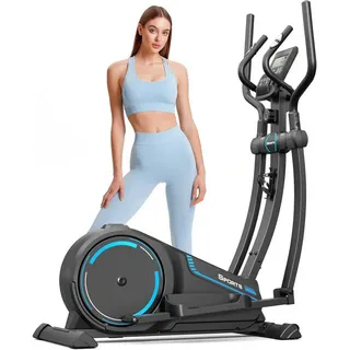 Dripex Crosstrainer Crosstrainer magnetisches Ellipsentrainer mit 16 Widerstandsstufen schwarz