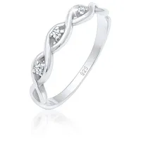 Elli Ringe - Ring Knoten Unendlich Diamant (0.045 ct.) 925er Si - Gr. 52 MM - in Silber - für Damen