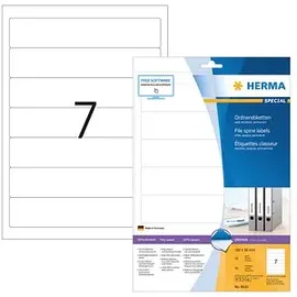 Herma Ordneretiketten 8620 Weiß 192 x 38 mm 10 Blatt 70 St.