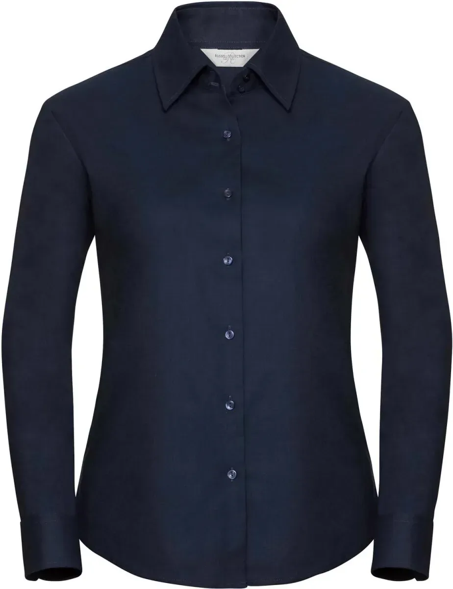 Russell Damen Oxford Bluse langarm R-932F-0 bright navy L