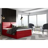 Bett SALSABEL – 180x200, rot + GRATIS Matratzenauflage - Rot