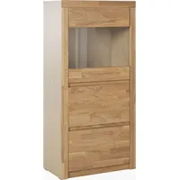 Home Affaire Vitrine »Silkeborg«, schöne grifflose Optik, teilmassiv braun