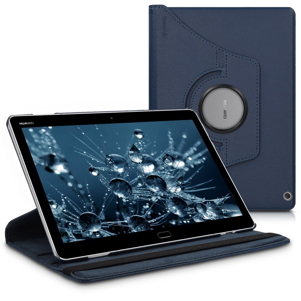 kwmobile Schutzhülle kompatibel mit Huawei MediaPad M3 Lite 10 - Hülle 360° Tablet Cover Case Dunkelblau