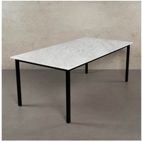 MAGNA Atelier Esstisch SAPPORO mit Marmor Tischplatte, Küchentisch, Naturstein, Dining Table, nachhaltig, 200x100x75cm weiß 160 cm x 75 cm