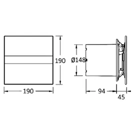 Cata E 150 GT Bad-Abzieher, Timer, 21 W, weißes Glas