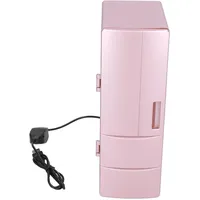 Fdit Mini-Kühlschrank, Kleine USB-Kosmetik, Tragbar, Roségold, Gekühlter Mini-Kühlschrank, Kühler, Kühlbox, Wärmer, Kompakte Kühlschränke