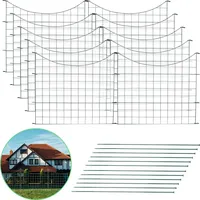 Lospitch Teichzaun Steckzaun Wildzaun Metallzäune Drahtzäune Gartenzaun Tiergehege Zauntor Unterbogen 10x - Weiß