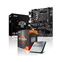 Memory PC Aufrüst-Kit Bundle AMD Ryzen 5 5600 6X 3.5 GHz Prozessor, A520M-A Pro Mainboard (Komplett fertig zusammengebaut inkl. Bios Update und Funktionskontrolle)