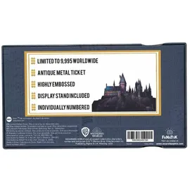 FaNaTtik Harry Potter Hogwarts Express Zugticket Replik Metall Nachbildung, Souvenir, Einheitsgröße, Gold, Limitiert auf 9.995 Stück, Ideal für Kinder, Teenager und Erwachsene