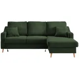 P & B Ecksofa Valentina Cord ca. 228x150 cm Dunkelgrün