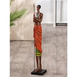 Casablanca by Gilde Afrikafigur »Figur Mann "Arbore"«, 29225714-0 orange, schwarz B/H/T: 18,5 cm x 82,5 cm x 14 cm