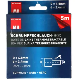 Max Hauri Schrumpfschlauch Schwarz 2.4 mm 4.8 mm 5 m