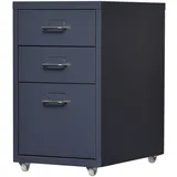 [en.casa] Rollcontainer Kökar mit 3 Schubladen 48x28x41 cm Grau