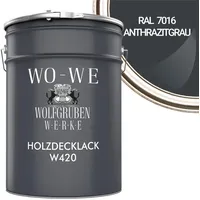 WO-WE Holzlack Wetterschutzfarbe grau seidenglänzend 10 l