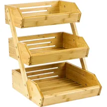 yuanyin Adel Dream Bambus-Obstkorb,3-stöckiger Servierkorb, Obstschale und Snack-Ausstellungsständer, perfekt für Obst, Gemüse Snacks, Haushaltswaren u...