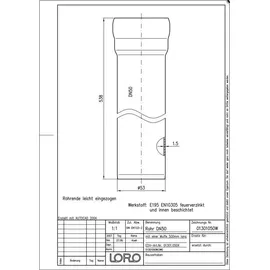 Loro LORO-X-Rohr 01301. DN 50x500mm, mit 1 Muffe 500 mm/Ø 50