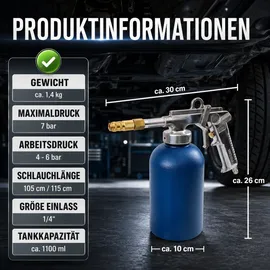 Trutzholm Druckbecherpistol zur Hohlraumversiegelung inkl. Schläuche Hakendüse Runddüse