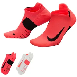 Nike 2 Paare Multiplier No-Show Chaussettes - Rouge - S