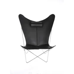 KS Chair Ledersessel Edelstahl Schwarz