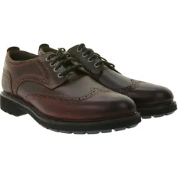 Clarks Batcombe Herren Echtleder-Schuhe im Oxford Stil Business-Schuhe Schnür-Schuhe Halbschuhe 26173439 7 Rot-Braun - 42