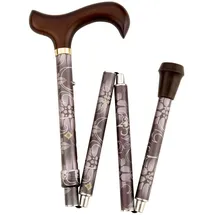 Gastrock Gehstock Deluxe-Schlank-Faltstock bunt/beige/silber