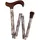 Gastrock Gehstock Deluxe-Schlank-Faltstock bunt/beige/silber