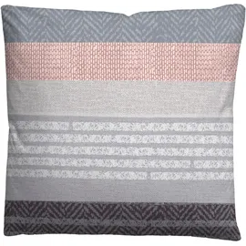 biberna Bettgarnitur Quermuster Grau/Silber 135 x 200 cm + 80 x 80 cm