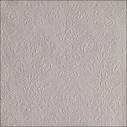 Ambiente 15 Servietten Papier 33x33cm 3-lagig - Einweg Papierservietten mit Ornamenten geprägt Hochzeit Dinner Gastronomie Party Hochzeitsservietten Hellgrau
