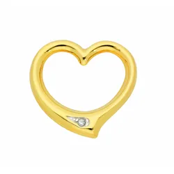 Kette mit Anhänger ADELIA ́S "333 Gold Anhänger Swingheart mit Diamant", gold, Halsketten, Damen, 0,005 ct, Schmuckset - Set mit Halskette