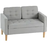 Homcom 2 Sitzer Sofa, mit Stauraum, Holzbeine, Gepolsterter Polstersofa mit Samtoptik für Wohnzimmer, Sofas & Couches, Sofas