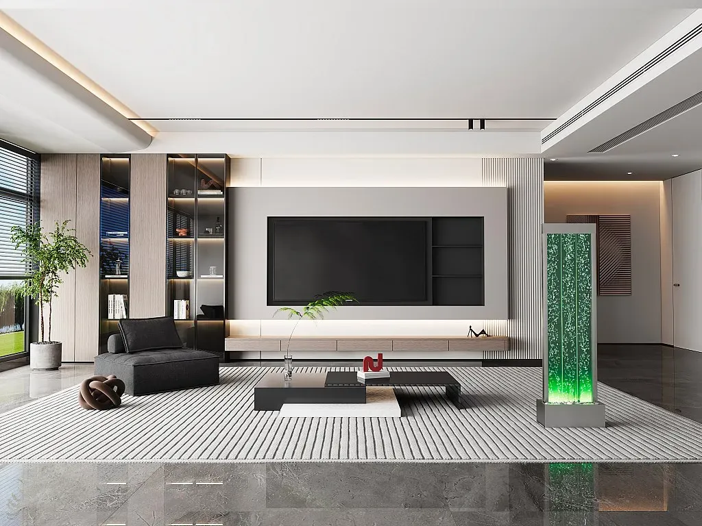 Sprudelnde Wasserwand mit bunter LED-Beleuchtung - H. 150 cm - BLENNIE