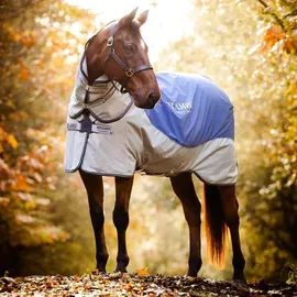 Horseware Ireland Outdoordecke 0g+ 100g Liner Rambo Autumn Series Turnout Regendecke Navy/Grey 145 - Navy/Grau