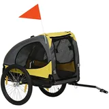 PawHut Hundeanhänger, klappbarer Fahrradanhänger für Hunde, mit Netzfenstern Plane Sicherheitsleine, 140x71x83cm, Oxfordstoff, Stahl, 140 x 71 x 83 cm,