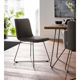 Polsterstuhl W.SCHILLIG "jakob", braun (braun z59, anthrazit pulverbeschichtet), B:49cm H:86cm T:62cm, Chenillegewebe V34 (52% Polyester, 38% Baumwolle, 10% Polyacryl);Longlife Xtra-Leder Z59: Glattleder mit modischer Prägung. Hautstärke 0, 9 - 1, 1 mm;ROHLEDER Chenille-Flachgewebe Q2 W77 (68% Polyacryl, 32% Polyester);ROHLEDER Jacquard-Flachgewebe Q2 W60 (63% Polyester, 37% Polyacryl);Velourgewebe V41 (100% Polyester), Stühle, Polsterstuhl, mit Drahtrohrgestell in Bronze pulverbeschichtet