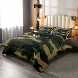 Jungen Camouflage Tröster Set Grün Camouflage Bettwäsche Set 135x200 Armee Leichte Daunendecke Für Männer Zimmer Dekor Retro Kampagne Militärisch Geometrisches Muster Quilt Bettdeckeneinsatz