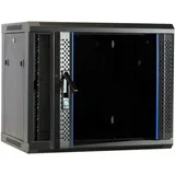 DSIT 9HE Netzwerkschrank Serverschrank, Wandgehäuse, mit Glastür (BxTxH) 600 x 450 x 500mm - Schwarz - Traglast 60 kg