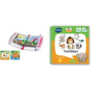 Vtech MagiBook v2 pink inklusive 2 Lernbüchern – Interaktives Lernbuchsystem zur Vorbereitung auf den Kindergarten und die Schule – Für Kinder von 2-7 Jahren & 80-480004 Lernstufe 1