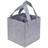 ReWu Flaschenträger Filz-Taschen für 6 Flaschen Grau grau 24 cm x 24 cm