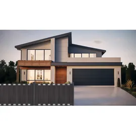 GROJA Vorgartenzaun aus BPC 180 cm x 90 cm Anthrazit Querriegel EV1