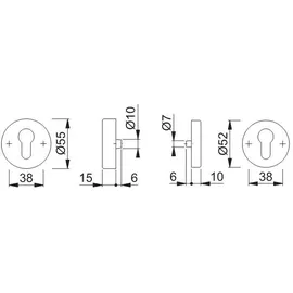 HOPPE Schutzrosettenpaar E42ZNSB/42HS Edelstahl Silber