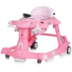 Chipolino Lauflernhilfe Airplane 3 in 1 Lauflernwagen, Musik, Schiebespielzeug rosa