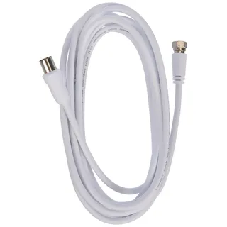 Schwaiger -KVCK173 532- SAT-Antennen-Adapterkabel/ 3 m Anschlusskabel/konfektioniert/ 75 dB/ 2-Fach geschirmt/F-Stecker > IEC Buchse/weiß