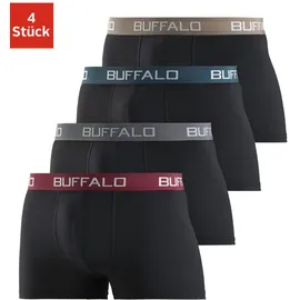 Buffalo Boxershorts unifarben schwarz XL 4er Pack