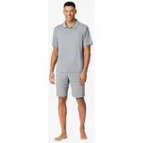 SCHIESSER Pyjama Selected Premium Jacquard Grau S (48)