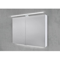 Spiegelschrank 90 cm mit LED Beleuchtung, Doppelspiegelt√oren Beton Anthrazit - 2 Jahre Gewährleistung - mind. 14 Tage Rückgaberecht