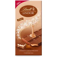 Lindt Schokolade | LINDOR Tafel Tiramisu | 100g | Vollmilch-Schokolade mit zartschmelzender Mascarpone-Kaffee-Füllung | Schokoladen-Tafel