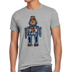 style3 Print-Shirt Herren T-Shirt Sheldon Toy Robot big bang cooper tbbt Roboter spielzeug Leonard grau 4XL