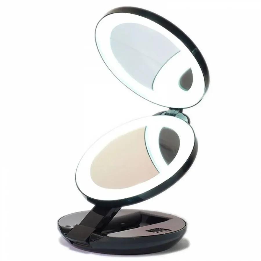 UNIQ LED Compact Double Kosmetikspiegel für reisen Schwarz