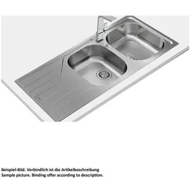 Teka UNIVERSE 80 T-XP 2C 1E, Aufsatzwanne, Rechteckig, Edelstahl, Edelstahl, 2 Becken, Rechteckig - Silber
