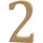 Creativ Company Creativ Deko-Nummer "2", MDF, 13 x 2 cm, Braun
